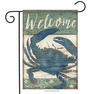 Blue crab welcome Garden Flag - Simple Pleasures ~ Bountiful Treasures