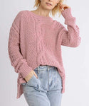 Dark Mauve Cable Knit