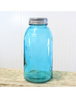 Blue Quart Mason Jar - Simple Pleasures ~ Bountiful Treasures