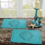 Sandy Aqua Burlap - Simple Pleasures ~ Bountiful Treasures