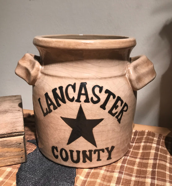 Lancaster County Handled Pottery Crock - Simple Pleasures ~ Bountiful Treasures