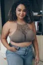 Floral Cutout Seamless Crop Top