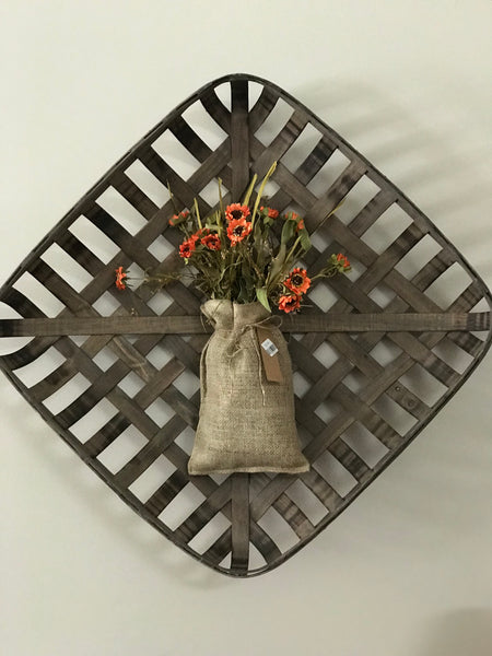 Burlap Bag with Flowers - Simple Pleasures ~ Bountiful Treasures