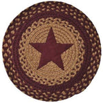 15" Star Burgundy Braided Round Mat - Simple Pleasures ~ Bountiful Treasures