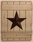 Shelf w Barn Star and Pegs - Simple Pleasures ~ Bountiful Treasures