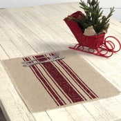 Vintage Burlap Stripe Placemats - Simple Pleasures ~ Bountiful Treasures