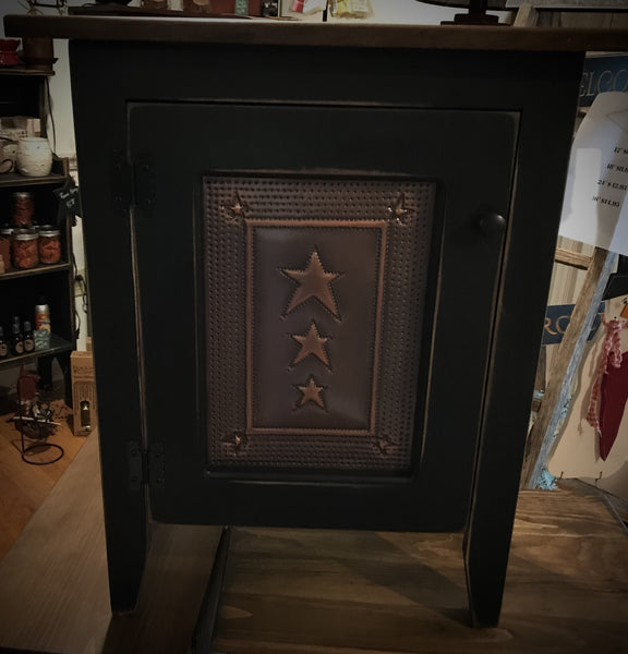 Single Door Punched Tin Cabinet - Simple Pleasures ~ Bountiful Treasures