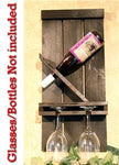 Wine Holder Single Bottle and 2 Glass - Simple Pleasures ~ Bountiful Treasures