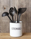 Enamelware Utensil Crock - Simple Pleasures ~ Bountiful Treasures