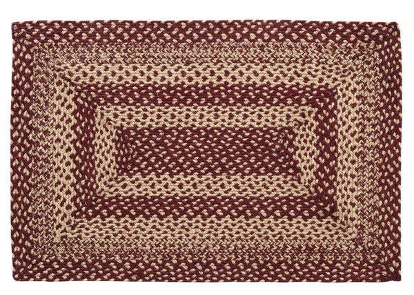 Burgundy Tan Braided Rug - Simple Pleasures ~ Bountiful Treasures