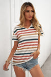Striped V Neck