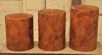 3x3.5 Timer Pillar Mustard/Cinnamon - Simple Pleasures ~ Bountiful Treasures