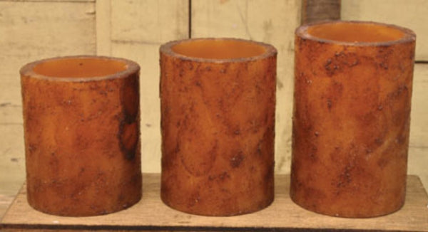 3x3.5 Timer Pillar Mustard/Cinnamon - Simple Pleasures ~ Bountiful Treasures