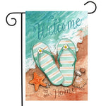 Coastal Flip Flop Garden and House Flag - Simple Pleasures ~ Bountiful Treasures