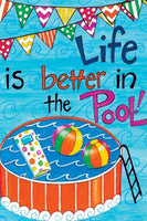 Better In The Pool Garden Flag - Simple Pleasures ~ Bountiful Treasures