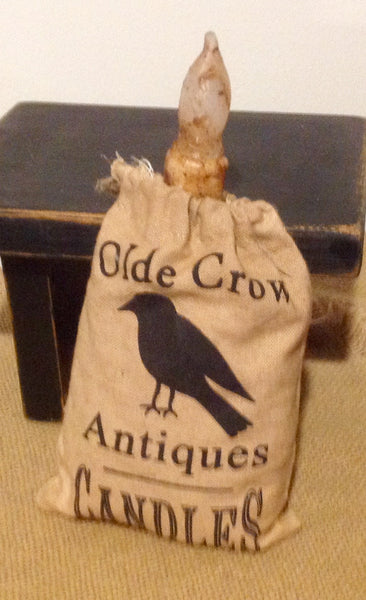Olde Crow Grain Bag w Candle - Simple Pleasures ~ Bountiful Treasures